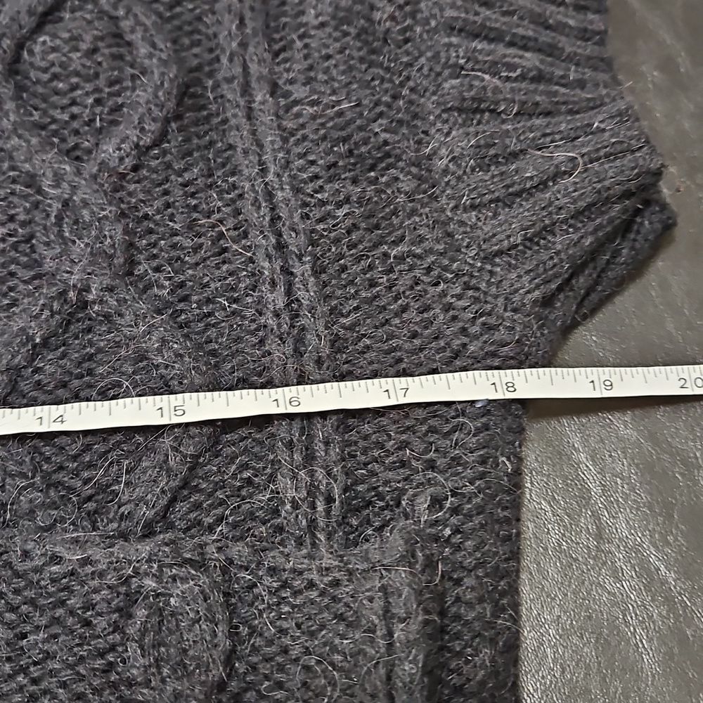 Banana Republic Womens Black Cable Knit Cardigan Wool Blend Size S Alpaca Office - Picture 7 of 8